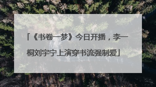 《书卷一梦》今日开播，李一桐刘宇宁上演穿书流强制爱