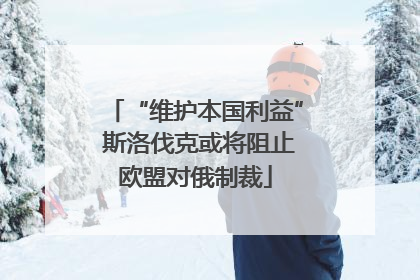 “维护本国利益” 斯洛伐克或将阻止欧盟对俄制裁
