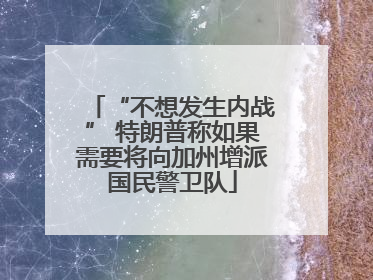 “不想发生内战” 特朗普称如果需要将向加州增派国民警卫队