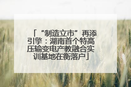 “制造立市”再添引擎：湖南首个特高压输变电产教融合实训基地在衡落户