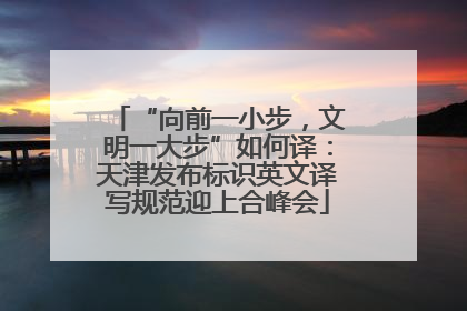 “向前一小步，文明一大步”如何译：天津发布标识英文译写规范迎上合峰会