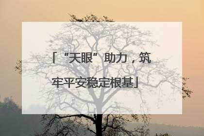 “天眼”助力，筑牢平安稳定根基