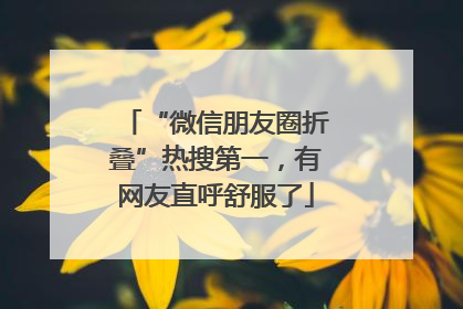 “微信朋友圈折叠”热搜第一，有网友直呼舒服了