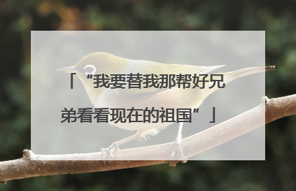 “我要替我那帮好兄弟看看现在的祖国”