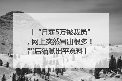 “月薪5万被裁员”，网上突然冒出很多！背后猫腻出乎意料
