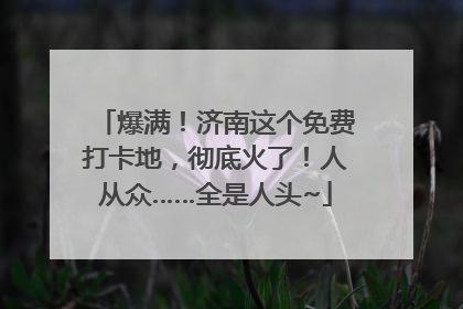 爆满！济南这个免费打卡地，彻底火了！人从众……全是人头~