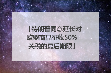 特朗普同意延长对欧盟商品征收50%关税的最后期限