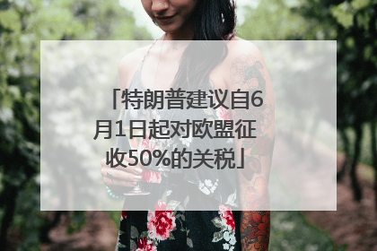 特朗普建议自6月1日起对欧盟征收50%的关税