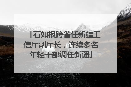 石如根跨省任新疆工信厅副厅长，连续多名年轻干部调任新疆