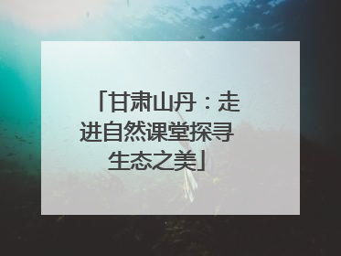 甘肃山丹：走进自然课堂探寻生态之美
