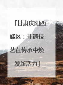 甘肃庆阳西峰区：非遗技艺在传承中焕发新活力