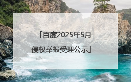 百度2025年5月侵权举报受理公示