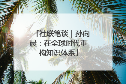社联笔谈｜孙向晨：在全球时代重构知识体系