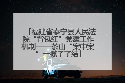 福建省泰宁县人民法院“背包红”党建工作机制——茶山“案中案”一揽子了结