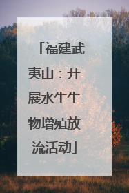 福建武夷山：开展水生生物增殖放流活动
