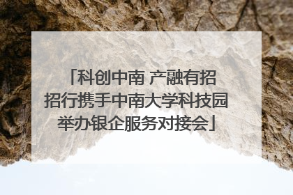 科创中南 产融有招 招行携手中南大学科技园举办银企服务对接会