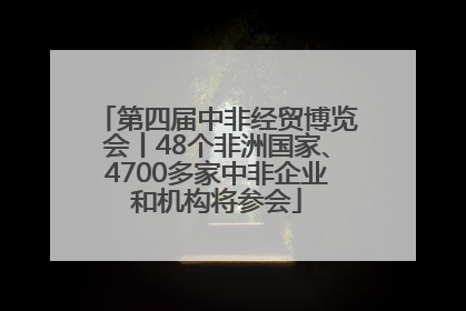 第四届中非经贸博览会丨48个非洲国家、4700多家中非企业和机构将参会