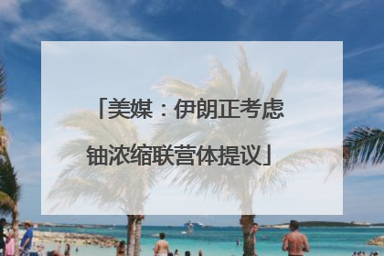 美媒：伊朗正考虑铀浓缩联营体提议