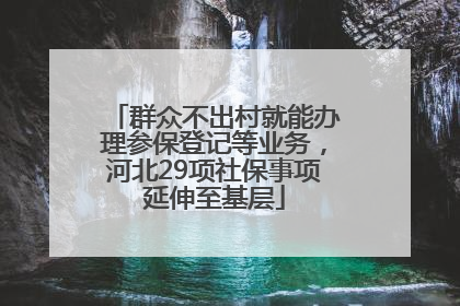 群众不出村就能办理参保登记等业务，河北29项社保事项延伸至基层