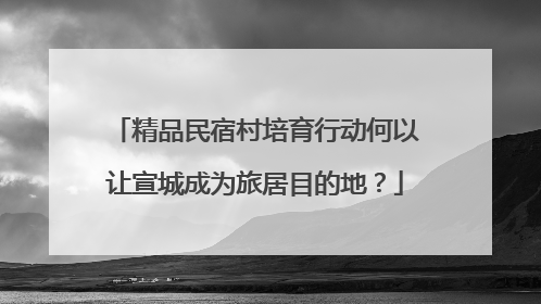 精品民宿村培育行动何以让宣城成为旅居目的地？