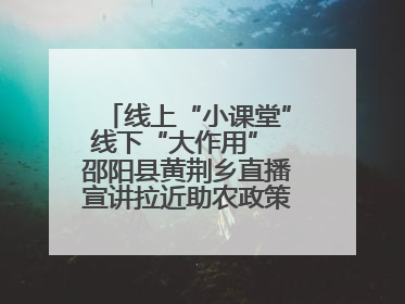 线上“小课堂”线下“大作用” 邵阳县黄荆乡直播宣讲拉近助农政策最后一公里