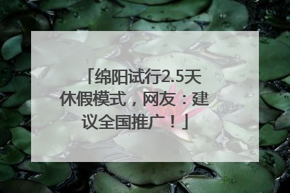 绵阳试行2.5天休假模式，网友：建议全国推广！