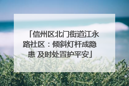 信州区北门街道江永路社区：倾斜灯杆成隐患 及时处置护平安