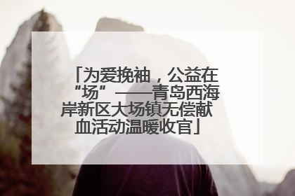 为爱挽袖，公益在“场”——青岛西海岸新区大场镇无偿献血活动温暖收官