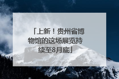 上新！贵州省博物馆的这场展览持续至8月底