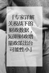 专家详解关税战下的财政数据，短期财政增量政策出台可能性小