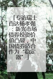 专访瑞士百达杨孝强：新兴市场债券投资价值凸显，中国债券适合作为“稳定器”