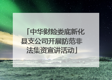 中华财险娄底新化县支公司开展防范非法集资宣讲活动