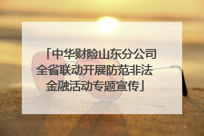 中华财险山东分公司全省联动开展防范非法金融活动专题宣传