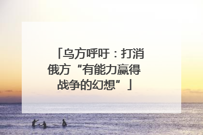乌方呼吁：打消俄方“有能力赢得战争的幻想”