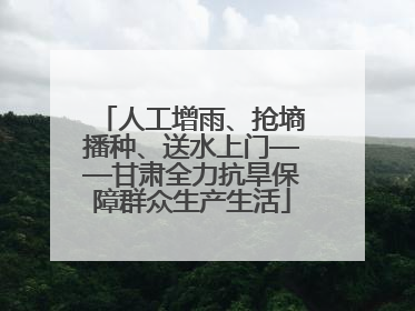 人工增雨、抢墒播种、送水上门——甘肃全力抗旱保障群众生产生活