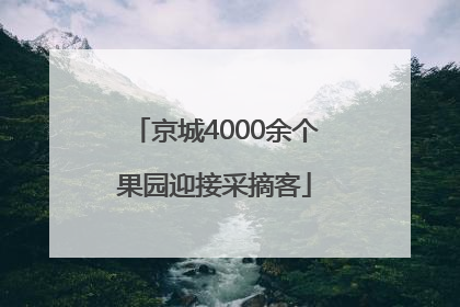 京城4000余个果园迎接采摘客