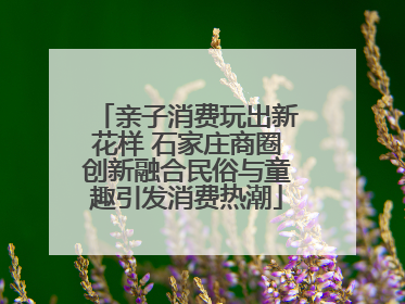 亲子消费玩出新花样 石家庄商圈创新融合民俗与童趣引发消费热潮