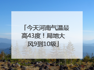 今天河南气温最高43度！局地大风9到10级