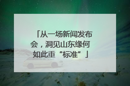 从一场新闻发布会，洞见山东缘何如此重“标准”