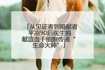 从见证者到捐献者 平凉90后医生捐献造血干细胞传递“生命火种”