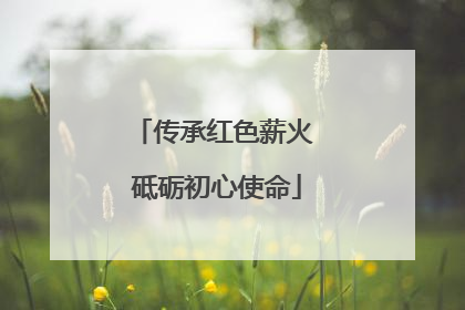 传承红色薪火 砥砺初心使命