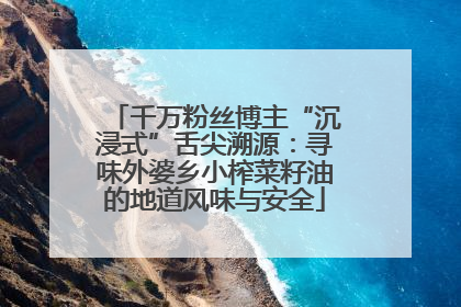 千万粉丝博主“沉浸式”舌尖溯源：寻味外婆乡小榨菜籽油的地道风味与安全