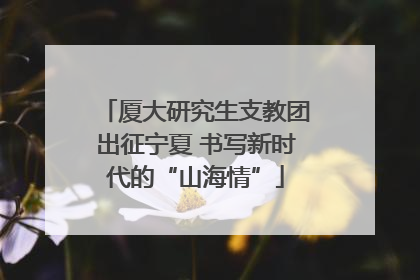 厦大研究生支教团出征宁夏 书写新时代的“山海情”