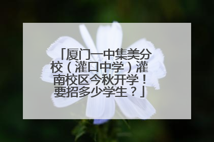 厦门一中集美分校（灌口中学）灌南校区今秋开学！要招多少学生？
