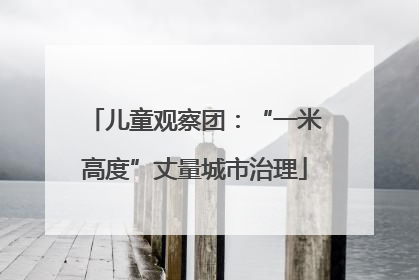 儿童观察团：“一米高度”丈量城市治理