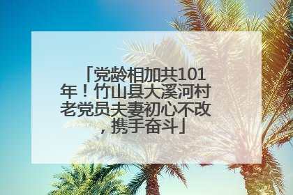 党龄相加共101年！竹山县大溪河村老党员夫妻初心不改，携手奋斗