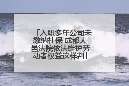 入职多年公司未缴纳社保 成都大邑法院依法维护劳动者权益这样判