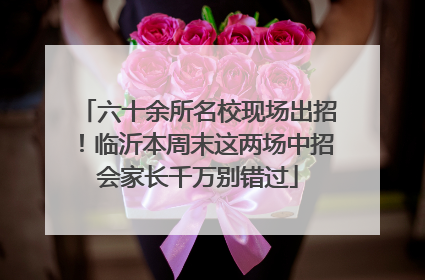 六十余所名校现场出招！临沂本周末这两场中招会家长千万别错过