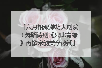 六月相聚潍坊大剧院！舞蹈诗剧《只此青绿》再掀宋韵美学热潮