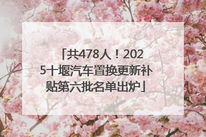 共478人！2025十堰汽车置换更新补贴第六批名单出炉